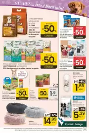 Folleto Eroski Página 33: Friskies snacks para perros €1,19, MIMAU Cama para mascotas Fluffy €14,99
