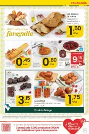 Folleto Eroski Página 5: Barra mediana €0,45, Caracola de crema y pasas €0,80