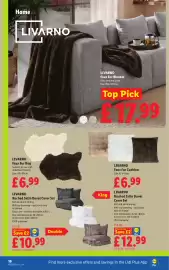 Lidl leaflet week 43 Page 20: Livarno faux fur rug €6,99, Livarno Faux Fur Cushion €6,99