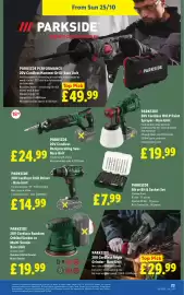 Lidl leaflet week 43 Page 27: Parkside 20v Cordless Angle Grinder - Bare Unit €29,99