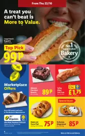 Lidl leaflet week 43 Page 4: Maple and Pecan Plait €0,75, Toffee Filled Yum Yum €1,75