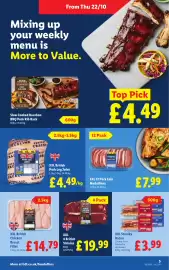 Lidl leaflet week 43 Page 5: XXL 12 Pork Loin Medallions €7,99, XXL British Pork Leg Joint €4,49