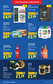 Lidl leaflet week 43 Page 7: Laila xtra long basmati rice €7,49, Deluxe premium houmous €1,29