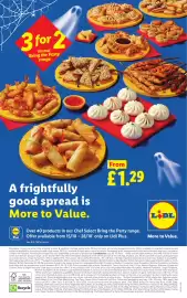 Lidl leaflet week 43 Page 9: 3 for 2 on our Bring the Party range A frightfully good spread is More to Value. LIDL Plus From