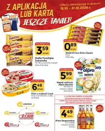 Społem Częstochowa gazetka tydzień 42 Strona 1: Wafel Prince Polo Classic €0,89, Wafle Familijne Jutrzenka €3,59