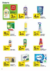 Folleto Dialprix Página 14: Ariel detergente en polvo regular €9,99, San suavizante concentrado Recordar €1,59