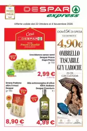 Volantino DeSpar Express Pagina 1: Grana Padano Despar €8,90, Uva bianca senza semi Despar Passo Dopo Passo €2,99