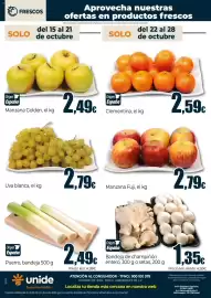 Folleto Unide Supermercados Página 4: Puerro, bandeja €2,49, Uva blanca €2,79