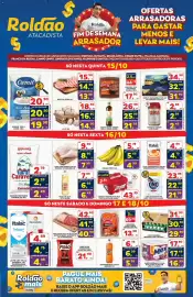 Folheto Roldão Página 1: Omo - lava roupas em po €18,79, Italac - leite condensado €4,99