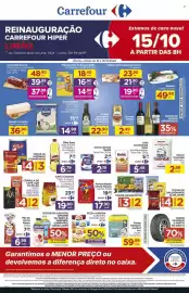 Folheto Carrefour Página 1: Bovino - contrafilé bovino €48,90, Panco - pão de forma €7,99