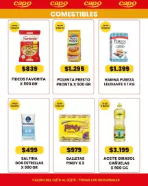 Catálogo Autoservicio Capo semana 42 Página 2: Arcor polenta presto pronta €1.295,00, Favorita fideos mostachol €839,00