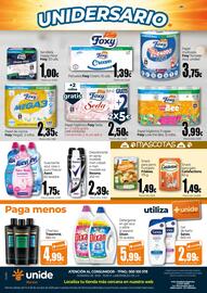 Folleto Unide Market Página 8: Foxy Mega3 €2,35, Asevi Suavizante Talco Rosa €1,75