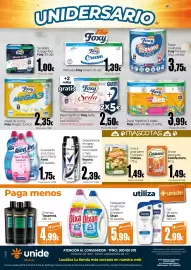 Folleto Unide Market Página 8: Foxy Mega3 €2,35, Asevi Suavizante Talco Rosa €1,75