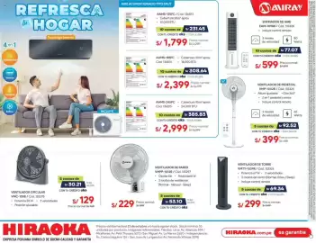 Catálogo Hiraoka semana 42 Página 1: Miray enfriador de aire €599,00, Draer ventilador de torre €299,00