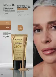 Folheto O Boticário Página 138: Make b. hyaluroni base líquida protetora com ácido hialurônico 50+ €20,99