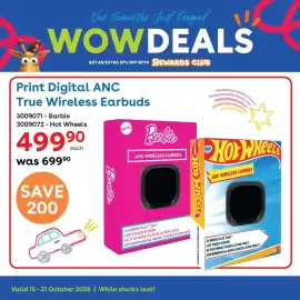 ToysRUs catalogue week 42 Page 4: Print Digital ANC True Wireless Earbuds €499,90
