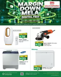 KM Trading catalogue Page 5: Black+decker 2-in-1 bladeless fan fbl58-b5 €199,00, Samsung twin tub washer wt12j4200mb €949,00