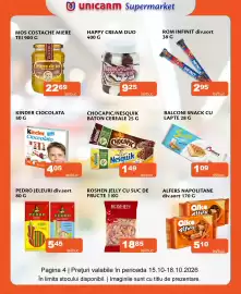 Catalog Unicarm Pagină 4: Chocapic/Nesquik baton cereale €1,49, Balconi snack cu lapte €1,09