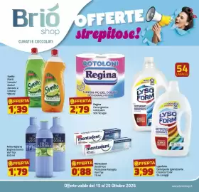 Volantino Supermercati Briò Pagina 1: Felce Azzurra Bagnoschiuma €1,79, Svelto Piatti €1,39