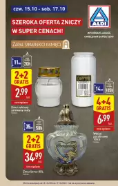 ALDI gazetka Strona 1: Znicz Serce Xxl €34,99, Wkład parafinowy 105h Calix €6,99