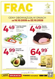 Frac gazetka tydzień 42 Strona 1: Twaróg wiejski Piatnica €4,49, Szynka Kmicica €4,49