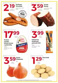Frac gazetka tydzień 42 Strona 2: Kiełbasa Toruńska €2,19, Schab Gazdy €3,59