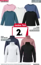 Woolworth Prospekt Seite 16: Kinder Langarmshirt €2,00, Kinder Rollkragenshirt €2,00