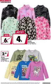 Woolworth Prospekt Seite 19: Kinder Langarmshirt mit Druck €2,50, Kinder Fleecejacke €4,00