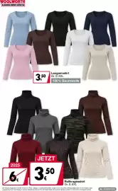 Woolworth Prospekt Seite 5: Rollkragenshirt €3,50, Langarmshirt €3,50