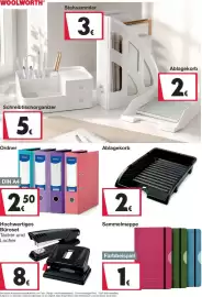 Woolworth Prospekt Seite 25: Ablagekorb €2,00, Ordner DIN A4 €2,50