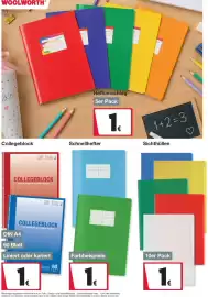 Woolworth Prospekt Seite 27: Heftumschlag €1,00, Schnellhefter €1,00