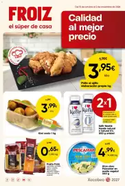 Folleto FROIZ Página 1: Kiwi atlántico €3,99, Kéfir Nestlé líquido natural o natural 0% €1,00