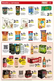 Folleto FROIZ Página 16: La Española aceitunas picaras rellenas de jalapeño €2,49, Takis Blue Heat o Intense Nacho €1,99