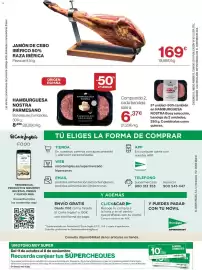 Catálogo El Corte Inglés Página 24: Jamón de cebo ibérico 50% raza ibérica €169,00, Hamburguesa nostra parmesano €8,49