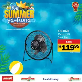 Jumbo catalogue Page 2: Goldair 15cm USB Desk Fan €119,95