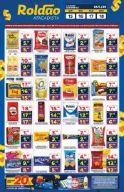 Folheto Roldão Página 3: Toddynho - bebida láctea chocolate tradicional ou levinho €1,99, Big - açúcar extrafino €2,49