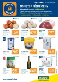 Makro leták týden 42 Strana 1: Cibule žlutá €10,90, Hovězí zadní ořech €222,90