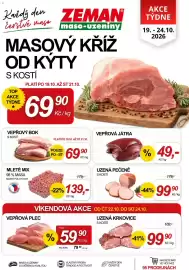 ZEMAN leták týden 43 Strana 1: Vepřová plec €59,90, Mleté mix €139,00