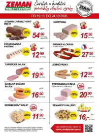 ZEMAN leták týden 43 Strana 2: Šunkový točený salám €16,90, Jemné párky €12,90