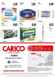 Volantino Carico Cash & Carry Pagina 32: Bicchieri trasparenti €0,53, Carta igienica Corona €0,65
