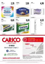 Volantino Carico Cash & Carry Pagina 32: Bicchieri trasparenti €0,53, Carta igienica Corona €0,65