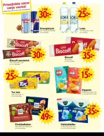 Matöppet reklamblad vecka 43 Sida 4: Halstabletter €35,00, Biscoff €35,00