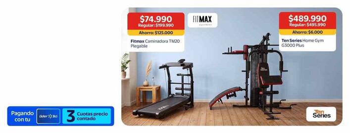 Catálogo Lider Página 8: Home gym g3000 plus €489.990,00, Fitmax caminadora tm20 plegable €125.000,00