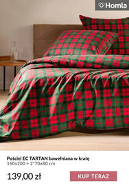Homla gazetka tydzień 42 Strona 14: Pościel EC Tartan bawełniana w kratę 160x200+2*70x80 cm Homla €139,00