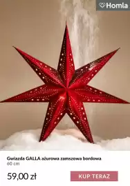 Homla gazetka tydzień 42 Strona 6: Gwiazda Galla ażurowa zamszowa bordowa 60 cm Homla €59,00
