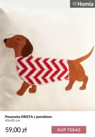 Homla gazetka tydzień 42 Strona 7: Poszewka Krista z jamnikiem 45x45 cm Homla €59,00