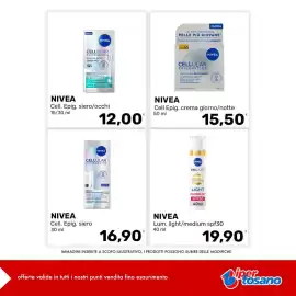 Volantino Iper Tosano settimana 42 Pagina 2: NIVEA Cell. Epig. siero €16,90, NIVEA Lum. light/medium spf30 €19,90