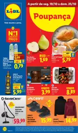 Folheto Lidl semana 43 Página 1: Crivit casaco térmico €14,99, Deluxe mariscada €8,89