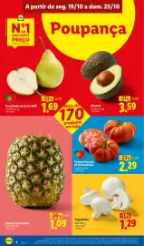 Folheto Lidl semana 43 Página 2: Cogumelos €1,29, Tomate Coração de Boi Nacional €2,29