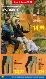 Folheto Lidl semana 43 Página 36: Crivit calças para homem €14,99, Crivit calças desportivas para senhora €7,99